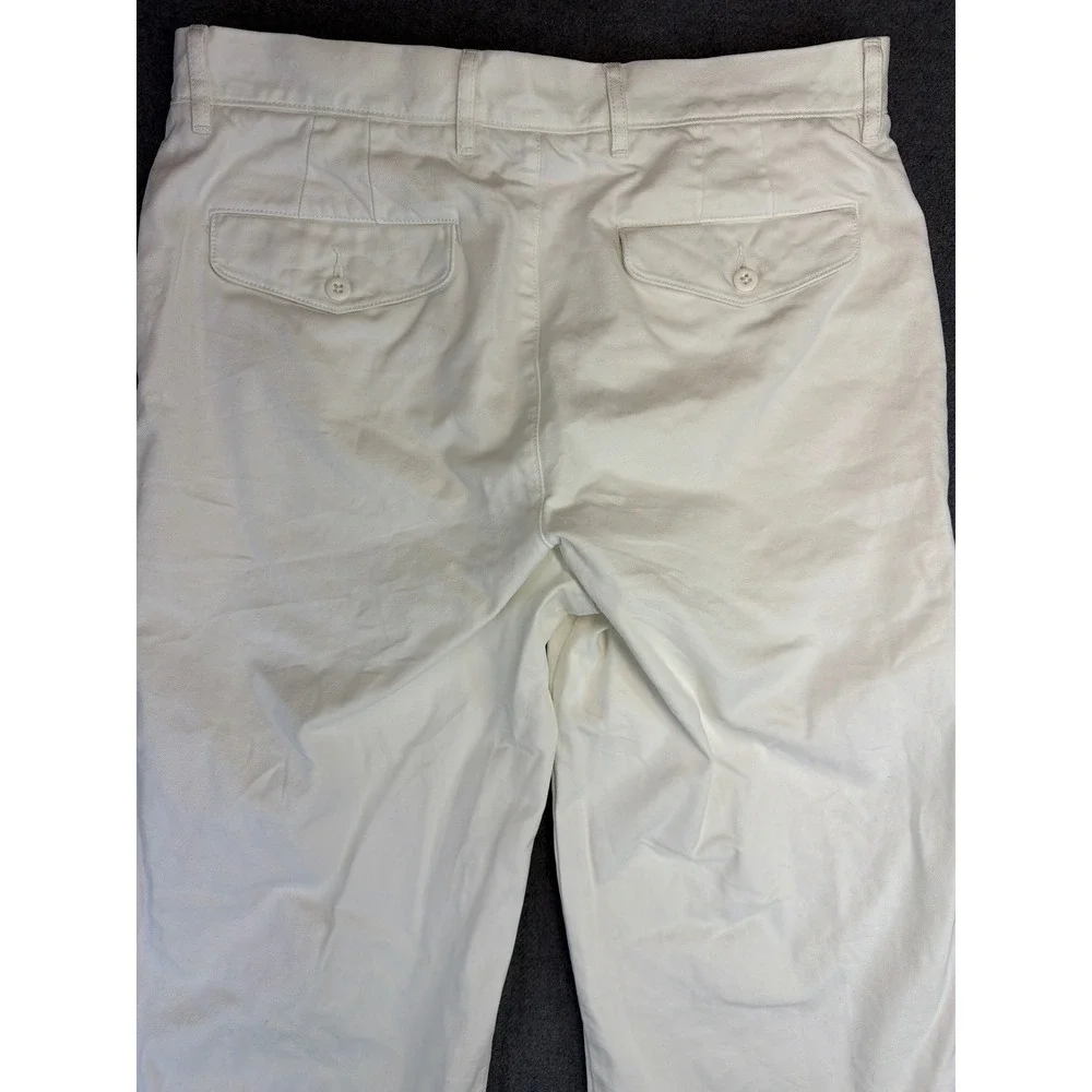 J. Crew Oarsmens  Classic Chinos‎ Men 32x34 (34x33) White Straight Leg Pants VTG